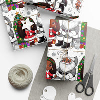 African American Santa Gift Wrap, Black Santa Claus Wrapping Paper, Melanin Holiday Gift Wrapping Paper, Festive Christmas Paper Roll