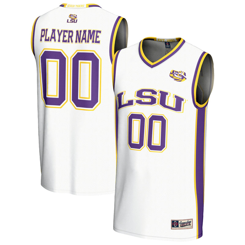 LSU Tigers Lightweight Collegiate Basketball NIL Pick-A-Player Fashion Jersey - White