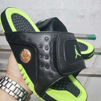 Slides, Black Green Colorway, Strap Design, Casual Gift for Shoe Lovers
