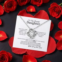 CZ Crystal Knot Necklace Pendant, Dad to Daughter Love Knot Necklace, Sentimental Knot Necklace for Her, Birthday Present, Christmas Jewelry