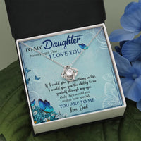 Cubic Zirconia Love Knot Pendant, Daughter Love Knot Necklace, Love Knot Jewelry for Daughter, Birthday Christmas Present for Daughter from Dad