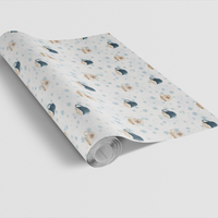 Winter Snowflake Gift Wrap, Hot Cocoa Mug Wrapping Paper, Comfy Coffee Lover Present Paper, Christmas Gift Wrap Roll