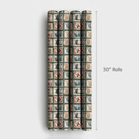 Vintage Pet Holiday Gift Wrap, Christmas Cat Postage Stamp Wrapping Paper, Adorable Watercolor Cat Wrapping Paper, Festive Cat Lover Gift Wrap