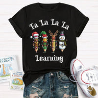 Festive School Holiday Shirt, Christmas Pencil Learning T-Shirt, Adorable Christmas Teacher Graphic Tee, Classroom Winter Shirt