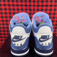 Low Top Sneakers, Blue White Colorway, Lace Up Design, Casual Gift for Sneaker Fans