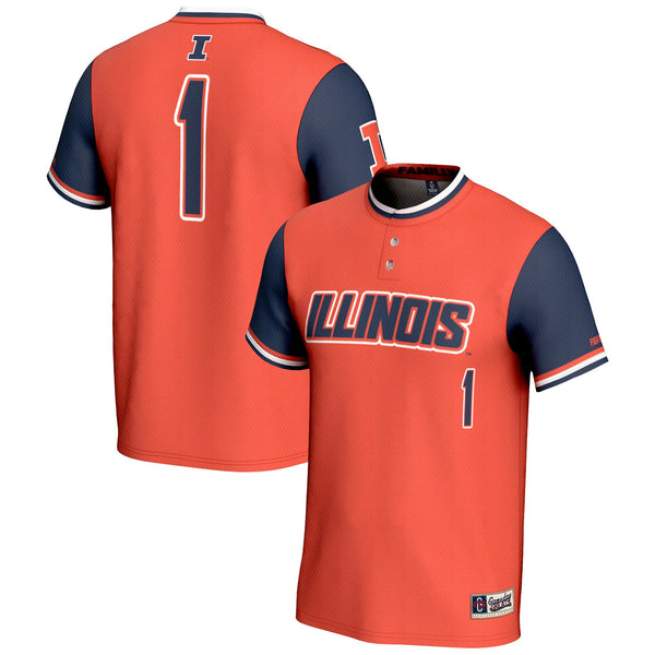 #1 Illinois Fighting Illini Lightweight Softball Jersey - Orange
