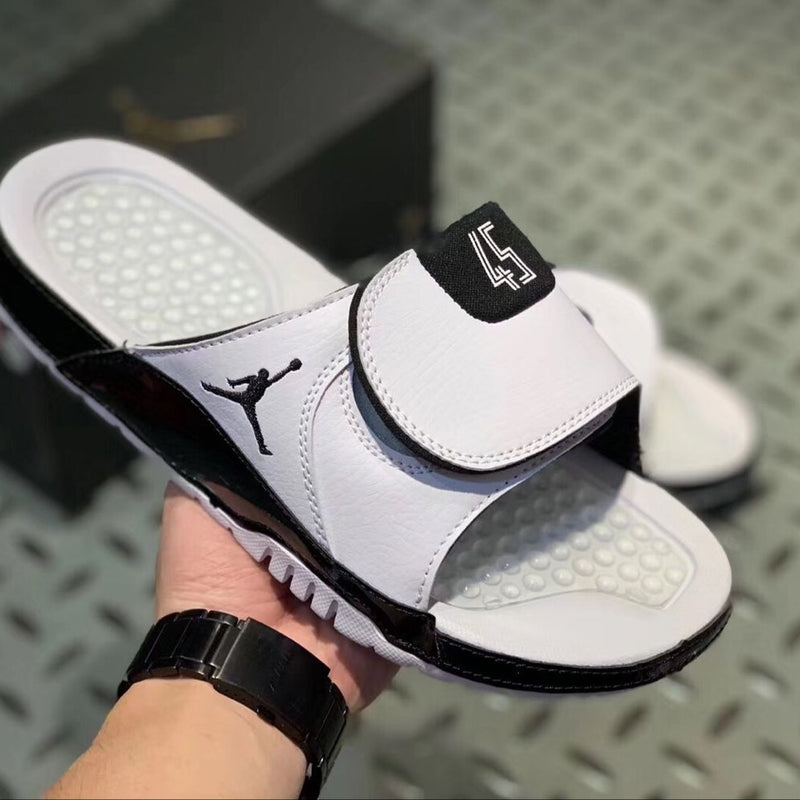 Retro Slides, White Black Colorway, Slip On Design, Casual Gift for Shoe Lovers