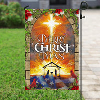 Star of Bethlehem Scene Yard Banner, Merry Christmas Nativity Garden Flag, Double Sided Holiday Flag, Religious Lawn Decor Present