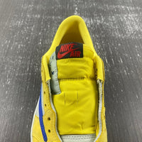 Low Top Sneakers, Blue White Yellow Colorway, Reverse Hook Design, Lace Up Design, Casual Gift for Sneaker Fans