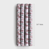 Candy Cane Sloth Gift Wrap, Christmas Sloth Wrapping Paper, Whimsical Holiday Wrapping Paper, Adorable Animal Christmas Gift Wrap Roll