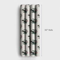 Scottie Dog Wreath Gift Wrap, Scottish Terrier Christmas Wrapping Paper, Adorable Dog Lover Holiday Wrapping Paper, Festive Scottie Gift Wrap