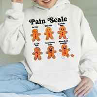 Christmas Medical Hoodie, Gingerbread Man Pain Scale Hoodie, Humorous Nurse Holiday Hoodie, Doctor Christmas Sweatshirt, Healthcare Present