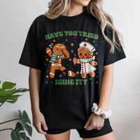 Humorous Medical Holiday Shirt, Gingerbread Icing It Nurse Christmas T-Shirt, Adorable RN Xmas Tee, Healthcare Worker Graphic T-Shirt, EMS Present