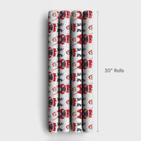 Watercolor Ice Hockey Christmas Gift Wrap, Hockey Santa Wrapping Paper, Festive Santa Gift Wrapping Paper, Holiday Wrap for Hockey Players
