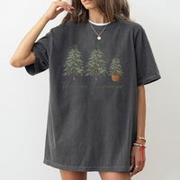 Minimalist Pine Tree Shirt, The More the Merrier Christmas T-Shirt, Retro Winter Holiday Graphic Tee, Festive Family Christmas T-Shirt