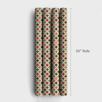 Retro Starburst Gift Wrap, Mid-Century Modern Wrapping Paper, Atomic Star Holiday Wrapping Paper, Vintage Christmas Gift Wrap Paper Roll