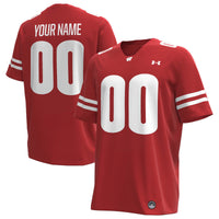 Wisconsin Badgers Custom Replica Football Jersey - Red