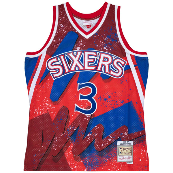 Philadelphia 76ers Hyper Hoops Swingman Jersey - Allen Iverson - Scarlett