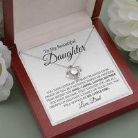 Dad to Daughter Love Knot Necklace, Daughter Love Knot Necklace, Sentimental Love Knot Necklace, Birthday Present from Dad, Christmas Jewelry