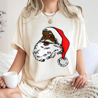 African American Santa Claus Shirt, Black Santa T-Shirt, Inclusive Holiday Graphic Tee, Retro Xmas Santa T-Shirt, Christmas Present for Family