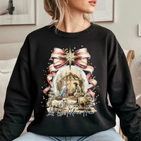 Watercolor Nativity Scene Crewneck, Oh Come Let Us Adore Him Sweatshirt, Christian Holiday Sweater, Religious Christmas Sweatshirt