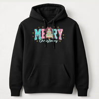 Pink Aesthetic Christmas Tree Sweatshirt, Merry Christmas Coquette Hoodie, Preppy Bow Holiday Pullover, Retro Xmas Hooded Sweater