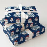 Medical Scrubs Santa Gift Wrap, Doctor Santa Christmas Wrapping Paper, Nurse Holiday Wrapping Paper, Healthcare Worker Xmas Gift Wrap
