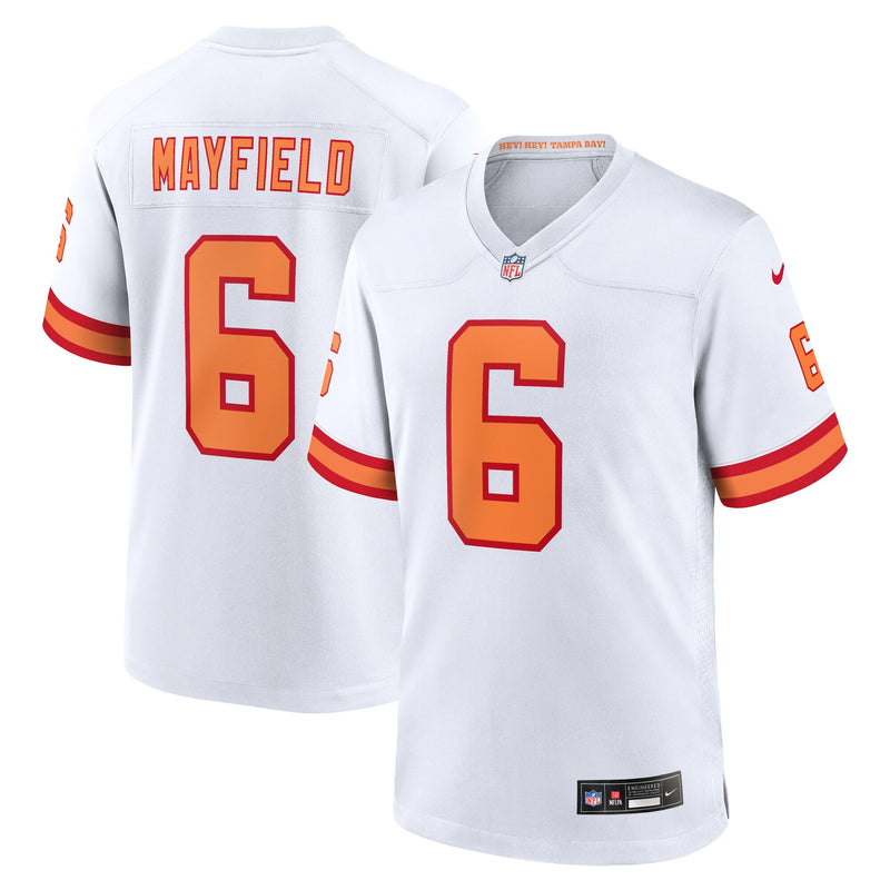 '76 Tampa Bay Buccaneers Baker Mayfield White Player Game Jersey