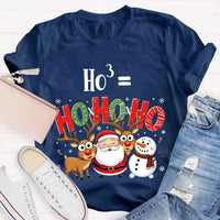 Humorous Ho Ho Ho Math Pun Shirt, Ho Cubed Math Teacher Christmas T-Shirt, Holiday Math Teacher Tee, Christmas Math Equation Shirt, Math Present