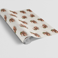 Classic Christmas Gift Wrap Paper, Vintage Santa Sleigh Wrapping Paper, Retro Holiday Sleigh Wrapping Paper, Winter Gift Wrap, Present Wrap