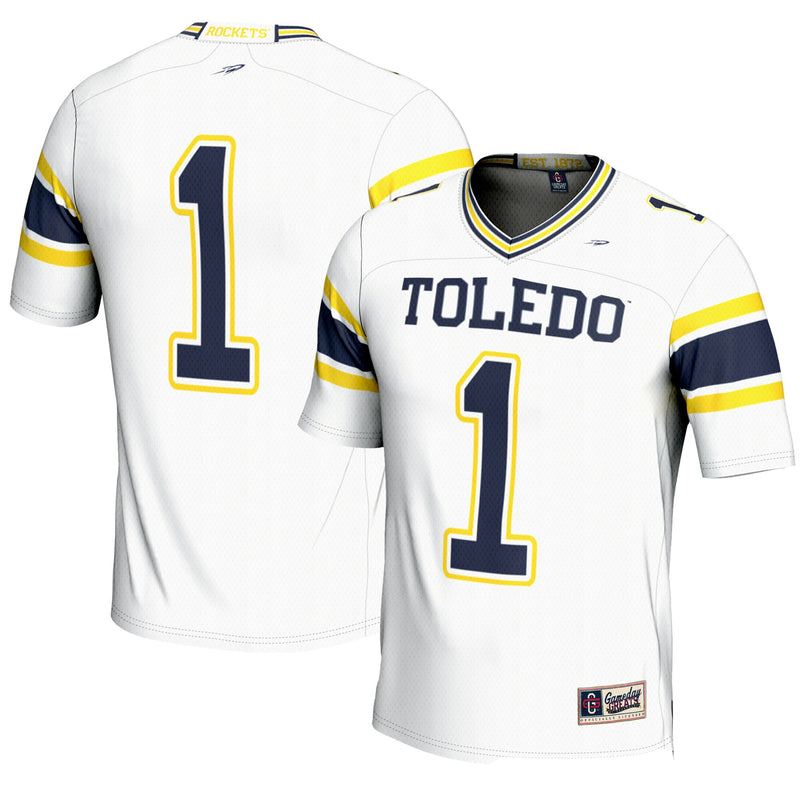 #1 Toledo Rockets Endzone Football Jersey - White
