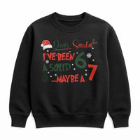 Humorous Christmas Sweatshirt, Dear Santa I've Been a Solid 6 or 7 Sweatshirt, Sarcastic Xmas Sweatshirt, Holiday Humor Crewneck