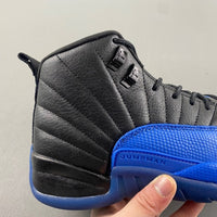 Low Top Sneakers, Royal Blue Black Colorway, Leather Footwear, Lace Up Design, Casual Gift for Sneaker Fans