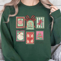 Vintage Holiday Stamp Crewneck, Very Merry Teacher Sweatshirt, Adorable Christmas Educator Pullover, Elementary Teacher Xmas Sweater Present