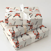 Sports Christmas Gift Wrap, Baseball Santa Wrapping Paper, Baseball Holiday Wrapping Paper, Santa Claus Athletic Wrapping Paper, Fan Present