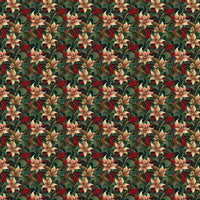 Poinsettia Floral Christmas Gift Wrap, Vintage Holly Wrapping Paper, Botanical Winter Present Wrap, Traditional Holiday Gift Wrap Roll
