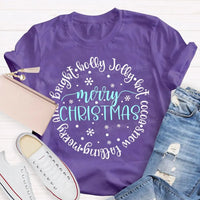 Merry and Bright Snow Falling Tee, Holly Jolly Hot Cocoa Shirt, Adorable Christmas Graphic T-Shirt, Comfy Winter Holiday Shirt, Xmas Present Tee
