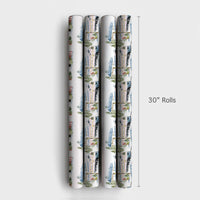 Watercolor Snowy Station Gift Wrap, Christmas Train Wrapping Paper, Vintage Holiday Train Wrapping Paper, Winter Gift Wrap, Pink Train Paper