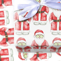 Humorous Cucumber Mask Gift Wrap, Spa Santa Christmas Wrapping Paper, Relaxing Santa Holiday Paper, Self-Care Humor Present Wrapping Paper