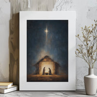 Star of Bethlehem Wall Art, Nativity Scene Canvas Wall Art, Religious Christian Canvas Print, Holy Night Wall Decor, Christmas Canvas Present