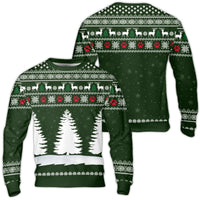 Fair Isle Reindeer Holiday Sweater, Dog Paw Christmas Tree Ugly Sweater, Pet Lover Ugly Christmas Sweater, Festive Winter Crewneck Sweater