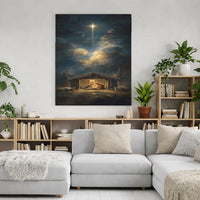 Holy Night Bethlehem Star Canvas Wall Art, Nativity Scene Canvas Print, Christian Christmas Canvas, Religious Holiday Decor, Faith Present