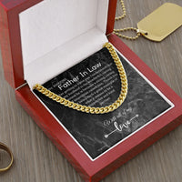 Mens 5mm Chain Jewelry, Father in Law Cuban Link Chain Necklace, Sentimental Birthday Christmas Present from Daughter in Law