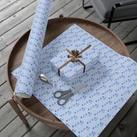 Christmas Candy Cane Gift Wrap, Blue Candy Cane Wrapping Paper, Blue Holiday Wrapping Paper, Candy Cane Paper Roll, Festive Present Wrap