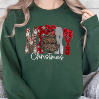 Retro Leopard Christmas Tree Crewneck, Leopard Print Tree Merry Christmas Sweatshirt, Festive Holiday Pullover, Womens Christmas Sweater