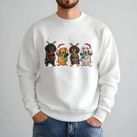 Adorable Festive Wiener Dog Sweater, Dachshund Christmas Sweatshirt, Holiday Dachshund Crewneck, Retro Winter Dog Lover Pullover, Xmas Pet Present