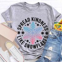 Christmas Kindness Graphic T-Shirt, Spread Kindness Like Snowflakes Shirt, Festive Winter Holiday Tee, Positive Teacher Christmas Present