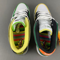 Low Top Sneakers, White Black Green Silver Colorway, Metallic Finish, Lace Up Design, Casual Gift for Sneaker Fans