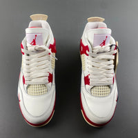 Low Top Sneakers, White Black Red Colorway, Lace Up Design, Casual Gift for Sneaker Fans