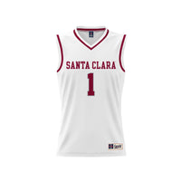#1 Santa Clara Broncos Lightweight Collegiate Basketball Fashion Jersey - White